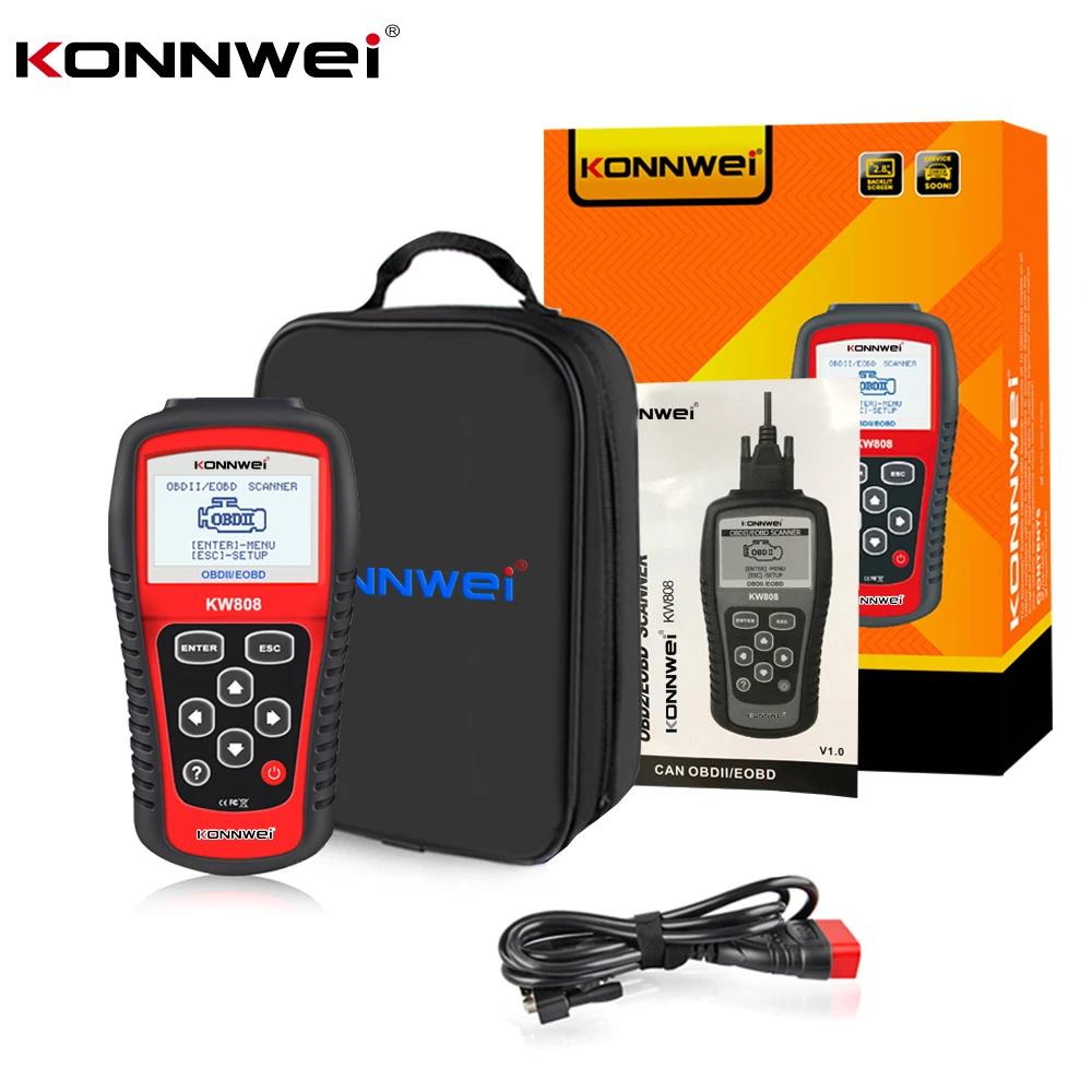 KONNWEI KW808 CAN Bus Engine Code Reader Diagnotics Tool OBD2 Automative Car Scanner Work on all 1996 Vehicles Multi-Language