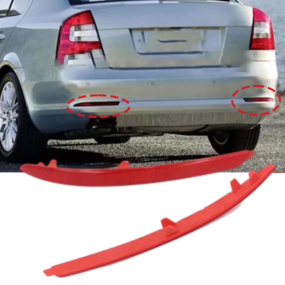 Rear Bumper Reflectors Cover Auto Warning Stop Lamps reflective strips For Skoda Octavia A5 A6 2010-2014 1Z0945105 1Z0945106