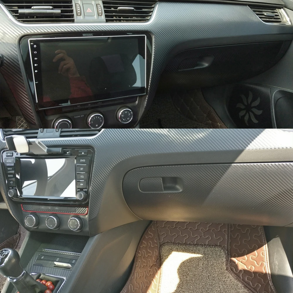 Carbon Fiber For Skoda Octavia 2015-2019 Car Film Interior Sticker Center Console Gear Dashboard Air Door Handle Lift Panel view 3