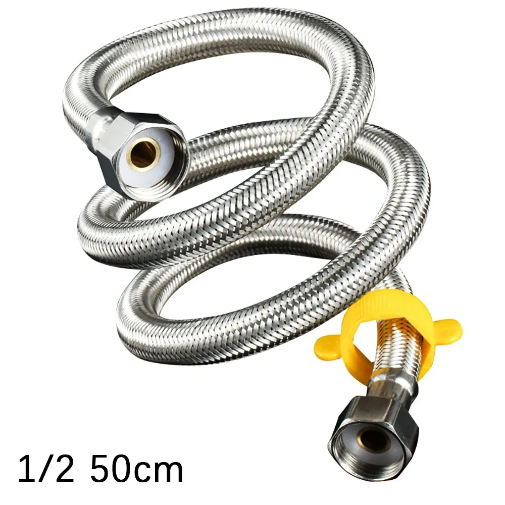 Stainless Steel Bellows Metal Water Heater Toilet Water Inlet Pipe Hot And Cold High Pressure Universal Interface Can Be Bent