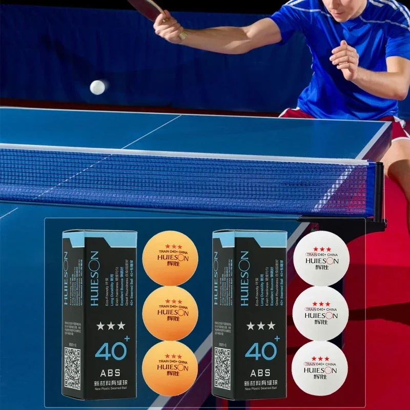 3 unids/caja 3 estrellas 40+ pelotas de Ping Pong Premium práctica avanzada pelota de tenis de mesa pelota de entrenamiento Materal ABS para práctica