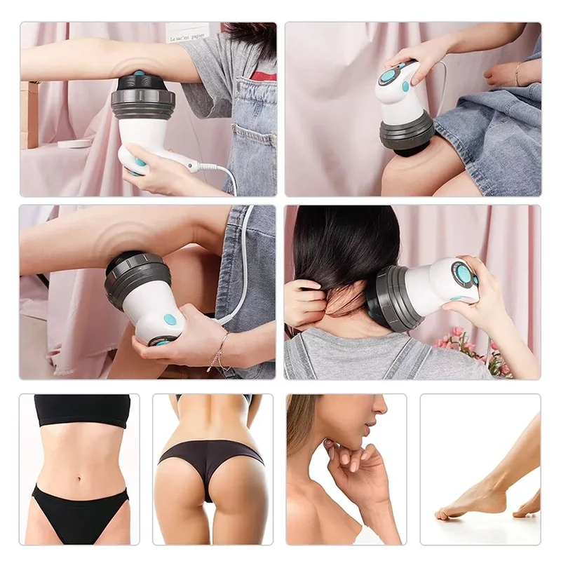 Masajeador eléctrico corporal anticelulítico, instrumento de masaje portátil para adelgazar grasa, cuidado de la salud, vibración, columna Cervical, cuello y cintura