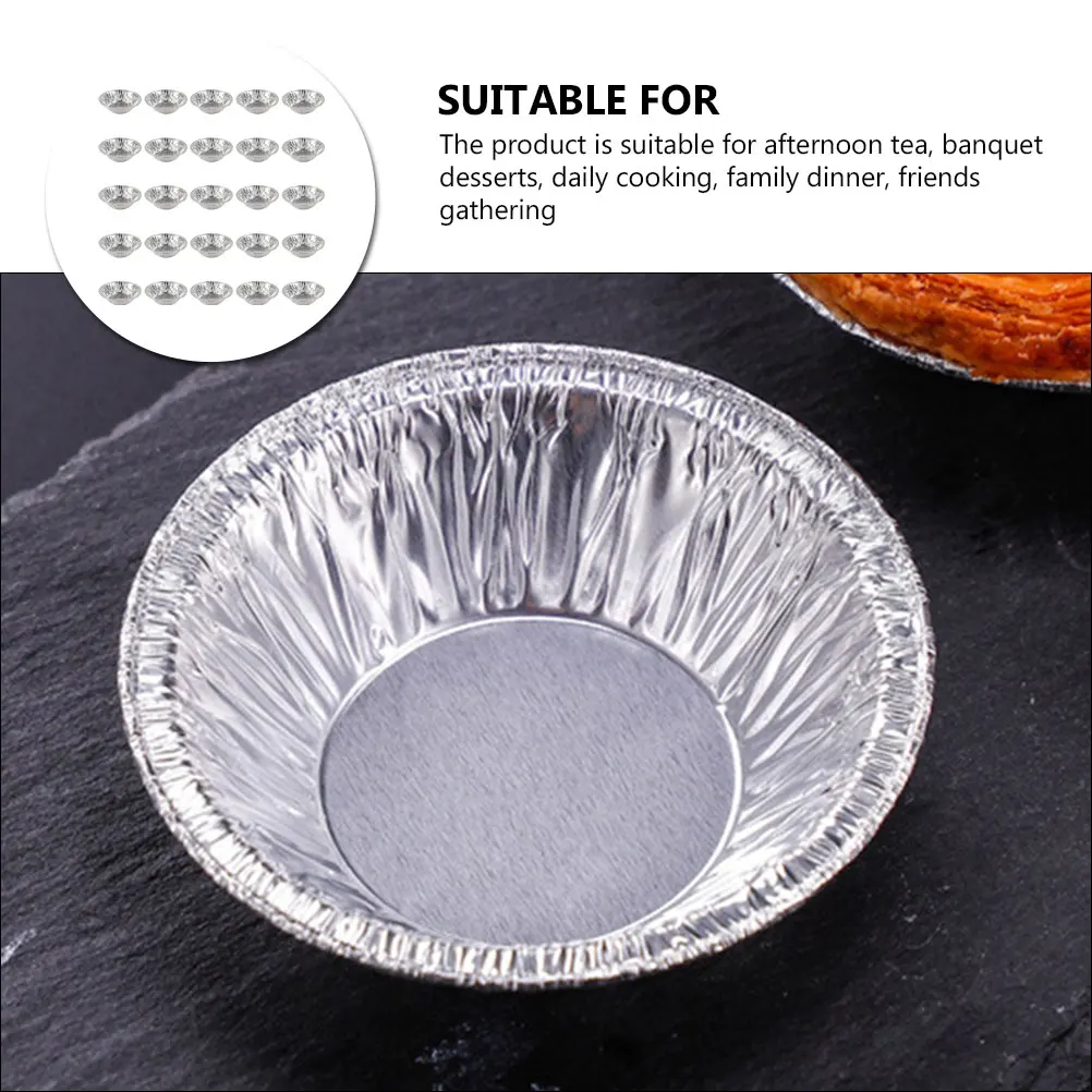 

100 Pcs Egg Tart Mold Foil Baking Trays Disposable Pie Cases Cupcake Muffin Trays Kitchen Gadgets Superior Quality