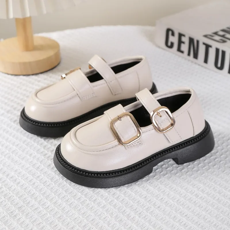 

Girls Flat Shoes Black Matte Kids Leather Shoes Round Toes Soft Bottom 2025 Autumn New Children Casual Shoes Versatile Non-slip