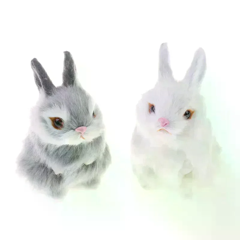 Imitate hair White Furry Rabbit Nap Toys Simulation Animal Model Decoration