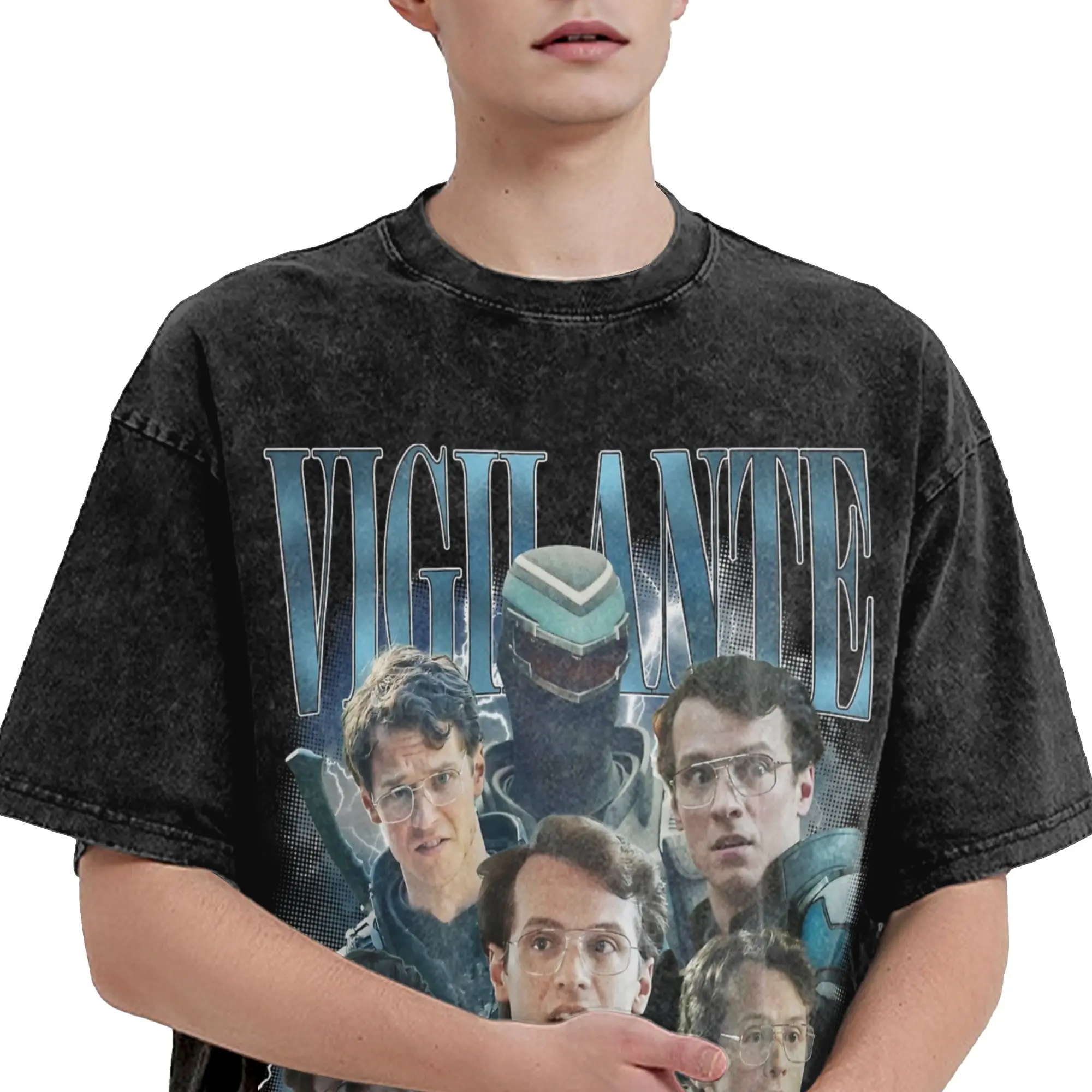 تي شيرت Vigilante Peacemaker يقتبس تي شيرت عتيق بنمط مغسول للرجال والنساء تي شيرت قطني تي شيرت علوي #3