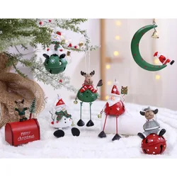 Creative Decorations Nordic Christmas Iron Pendant Home Party Snowman Iron Bell Christmas Tree Atmosphere Pendant