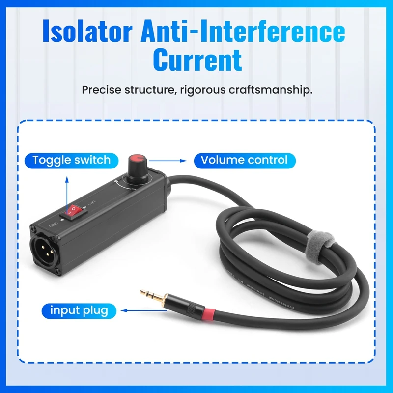 New Audio Isolator XLR Eliminates Noise Ground Loop Audio Isolator Anti-Interference Current Sound Eliminates Noise-A22G