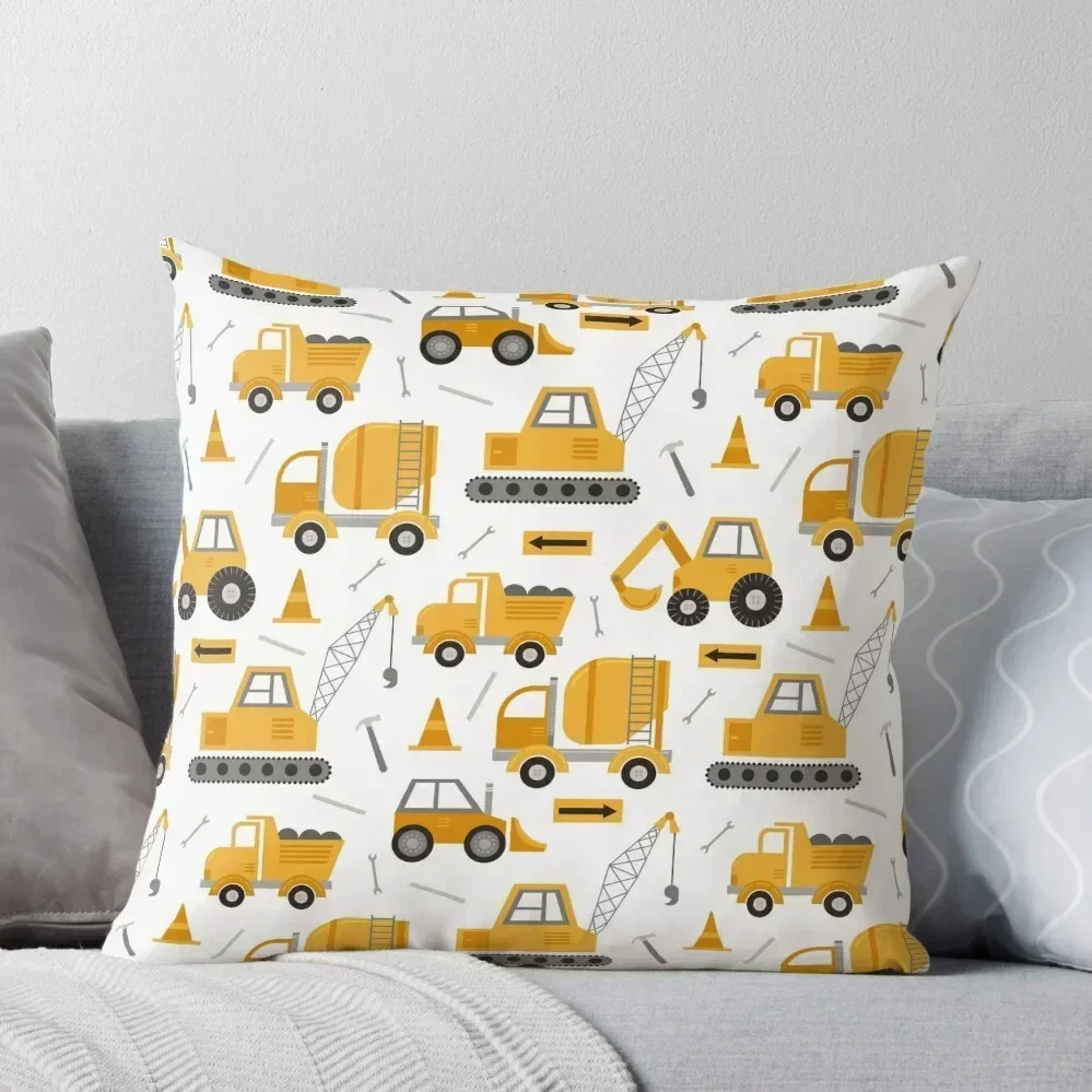 

Construction Trucks Throw Pillow christmas cushions covers Cusions Cover Cushion Cover For Sofa autumn pillowcase pillow