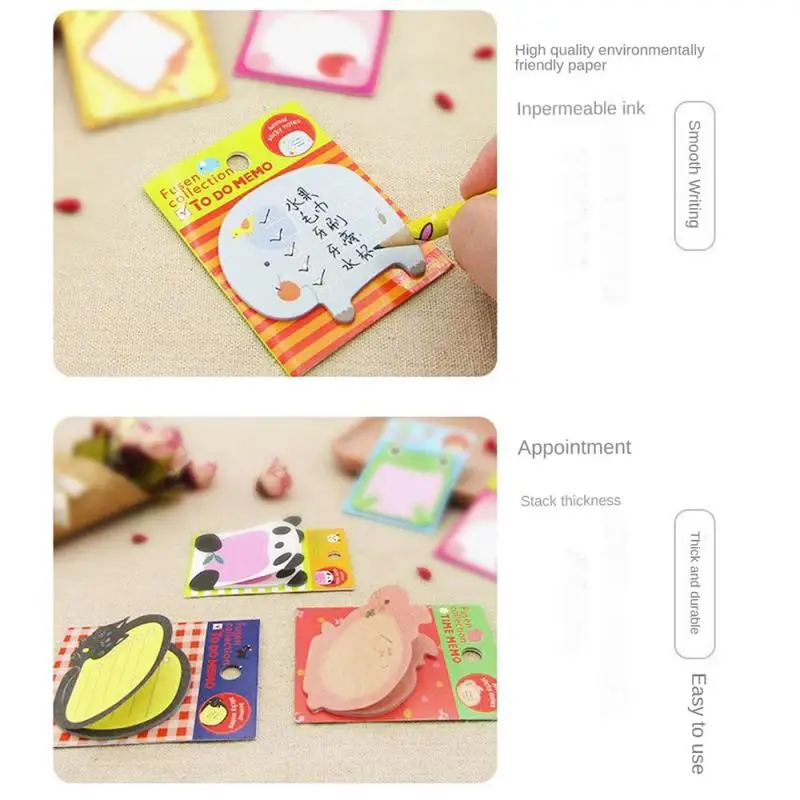 1-3Pcs Charming Animal Series Memo Pad Bookmark Point It Sticker Paper Office School Supplies Writing Pad Notebook Notepad