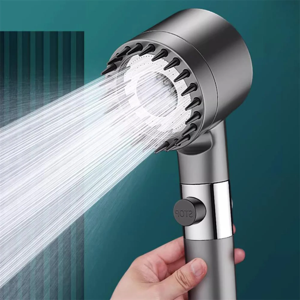 4 Modes Shower Head High Pressure Showerhead One-Key Stop Water Massage Shower Head With Filter Element Bathroom Accessories