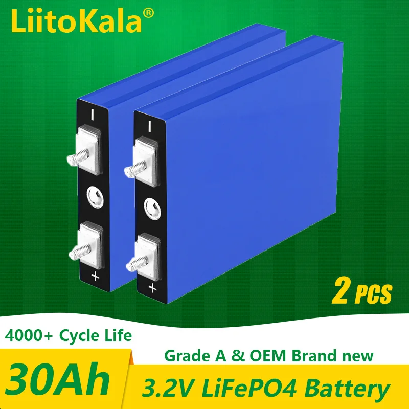 2 sztuk LiitoKala 3.2V 32Ah Lifepo4 baterie 4S 12.8V 30ah akumulator litowo-żelazowo-fosforanowy Pack Solar motocykl pojazd elektryczny