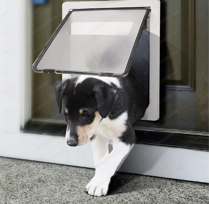 Two-way Exit Pet Door, Cat and Dog Channel Door Leaf, Dog Cage Accessories Plastic Decorative Door