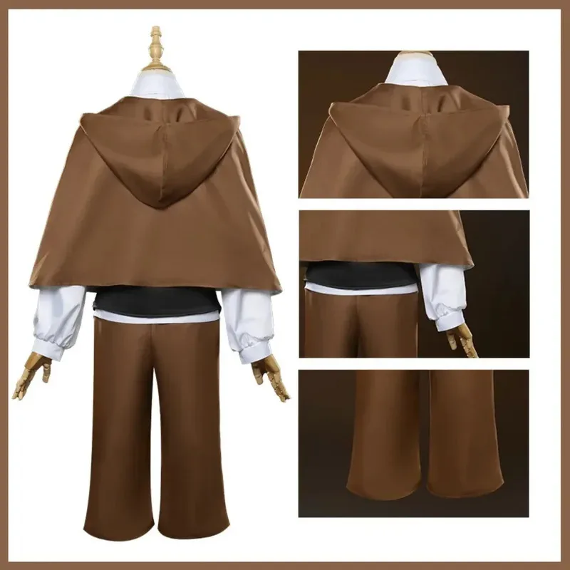 

CyAnime Bungo Stray Dogs Edogawa Rampo Cosplay Costume Armed Detective Agency Uniform Shawl Wig Man Woman Halloween Party Suit