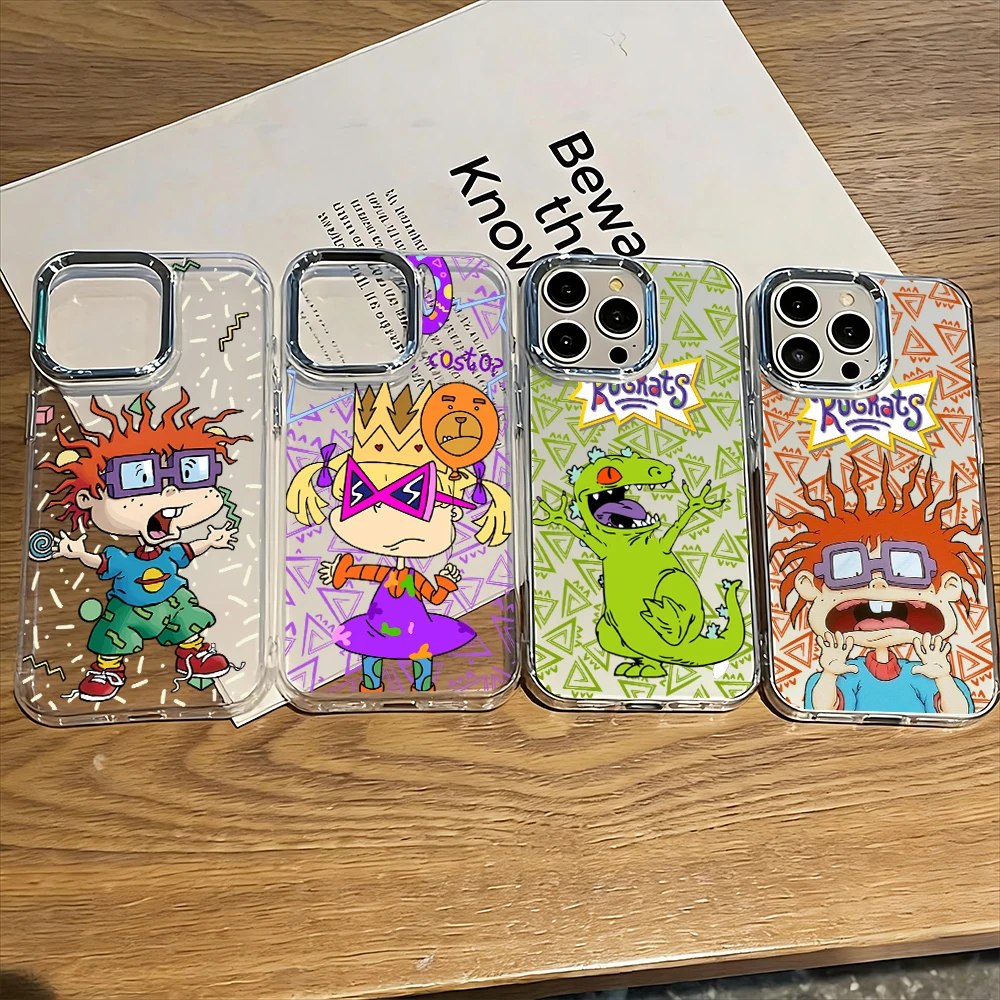 

Чехол для телефона с забавным рисунком R-rugrats для iPhone 17 16e 16 15 14 13 12 11 mini Pro Max X XR XSMAX 8 7 Air Plus, прозрачный мягкий чехол