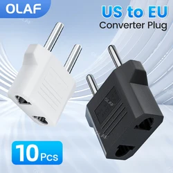 Olaf-US to EU Plug Adapter, Tomada, Conversor, Viagem, Elétrica, Euro, KR, Europa, 1-10Pcs