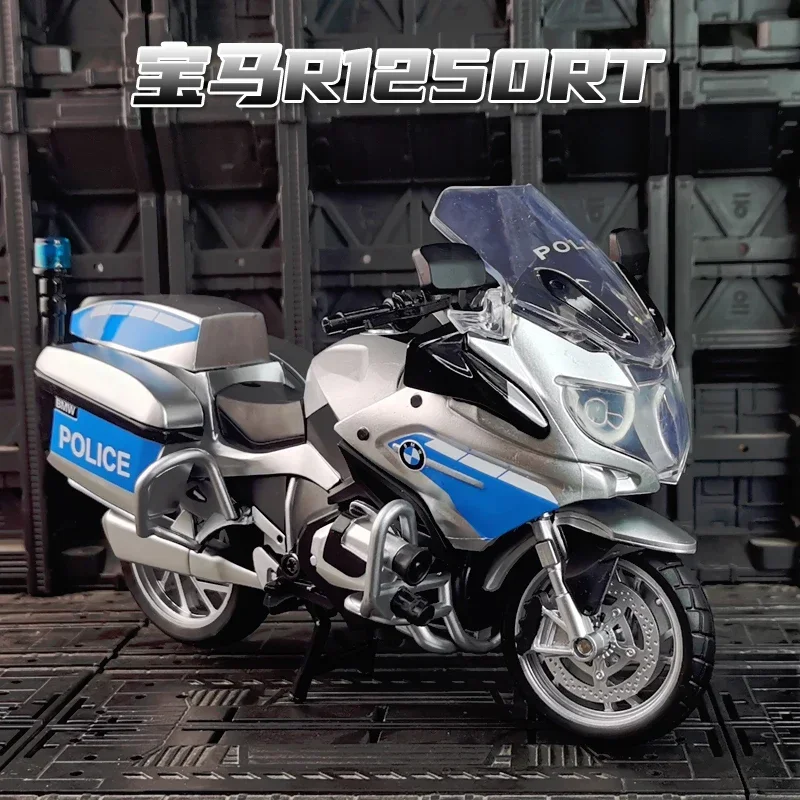 1:12 BMW R1250RT-P 합금 레이싱 경찰 오토바이 모델 시뮬레이션, 다이캐스트 금속 오토바이 모델 컬렉션, 어린이 장난감 선물