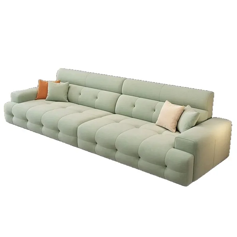 for Fabric Light Luxury Cream Style Sofa Household Milk Fleece Enlarged Sitting Depth Straight Row Living Room Furniture