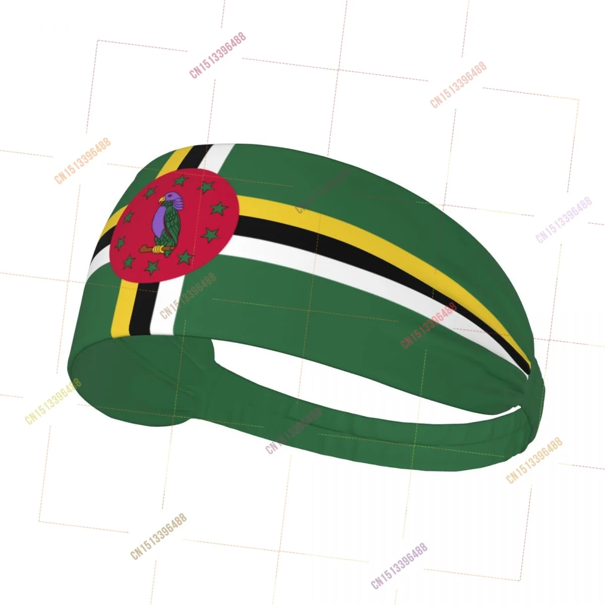 2027 Dominica Tie Headband for Men Women Adjustable Sports Sweatband for Yoga Soccer Running Basketball Cycling