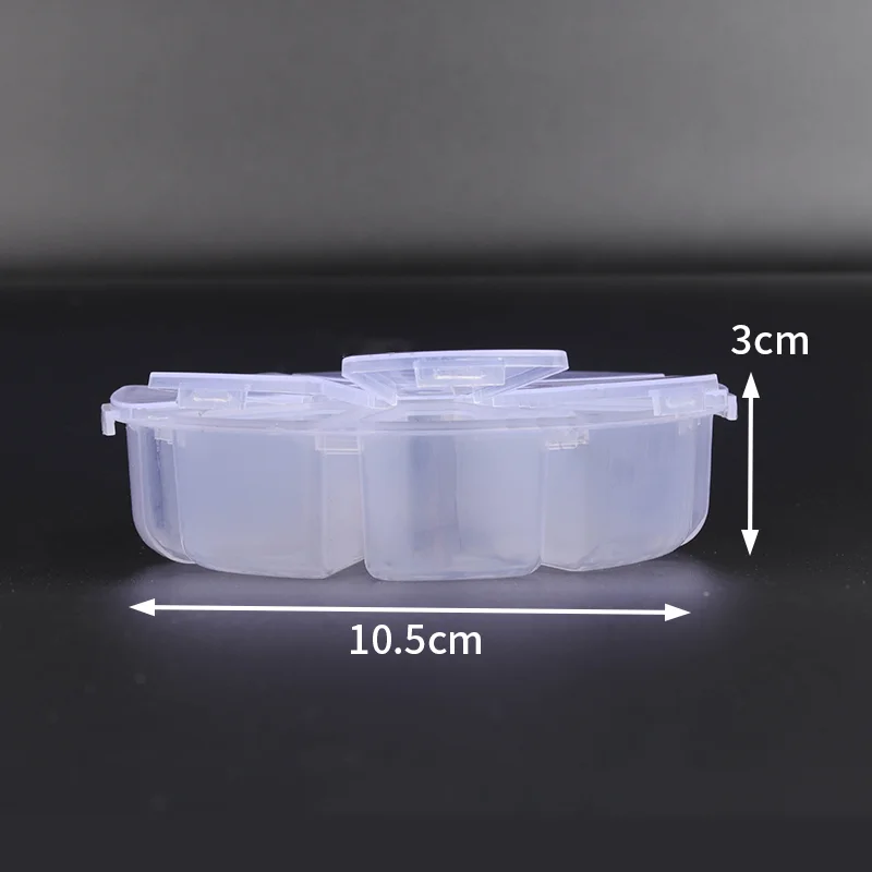 กล่องเครื่องมืออุปกรณ์เสริมสำหรับนาฬิกากล่องเก็บของพลาสติกกล่องส่วนประกอบ8กริดกล่องอะไหล่ทรงกลมสำหรับซ่อมนาฬิกา