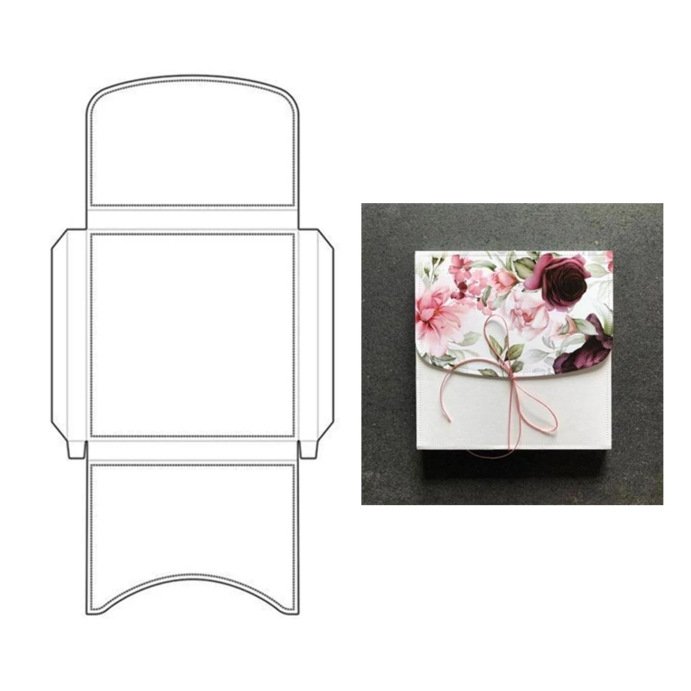 

Giftbox Cards Cutting Dies for New Scrapbooking Paper Making Background Frame Card Craft Supplies No Stamp