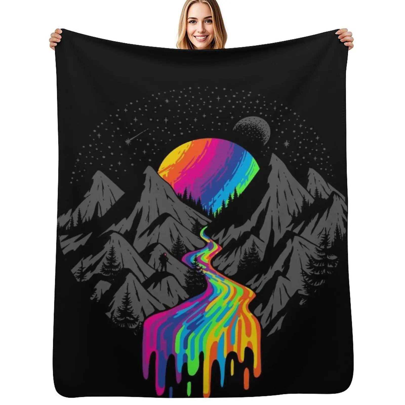 

Cosmic River Throw Blanket Sofa Travel Personalized Gift Large Blankets
