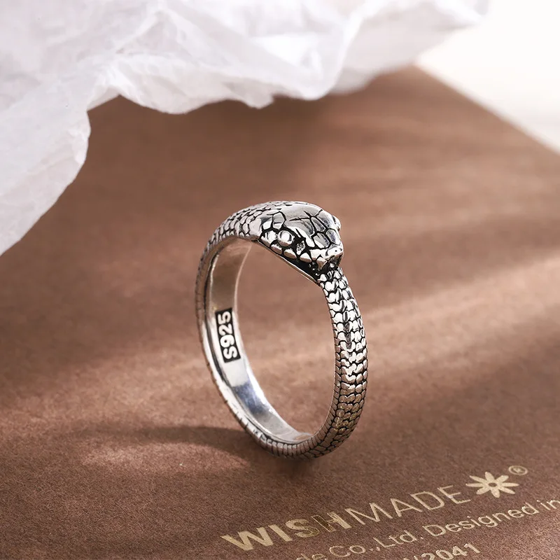 

New in 925 Sterling Silver Snake Adjustable Rings For Women Wedding Engagement Luxury Jewelry Wholesale Accessories Jewellery