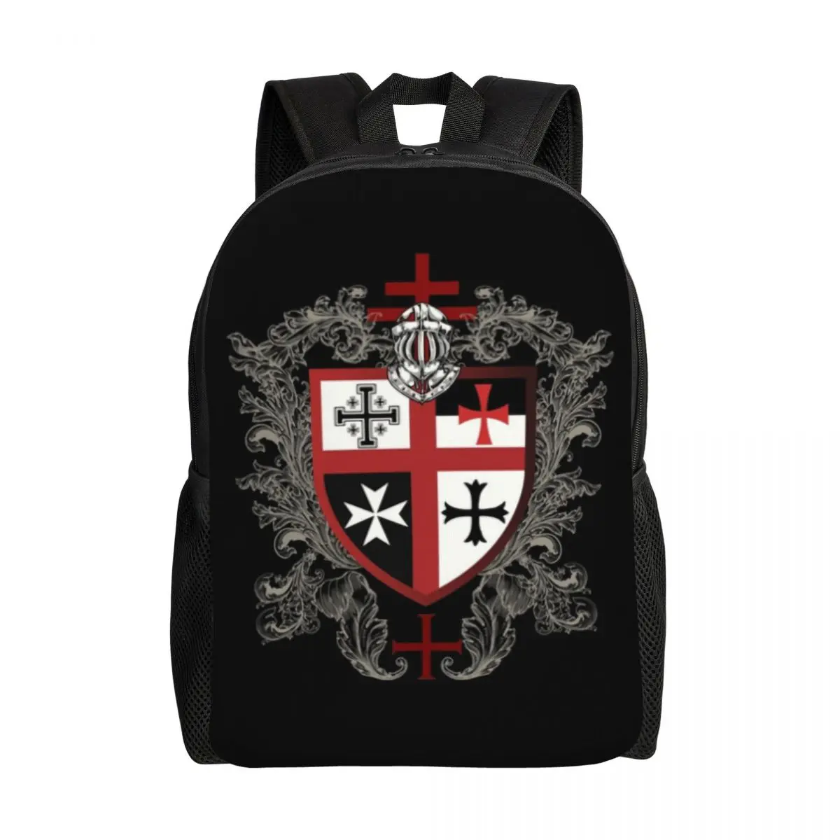 

Knights Templar Cross Shield Backpack Medieval Emblem Secret Order College School Travel Bags Bookbag Fits 15 Inch Laptop