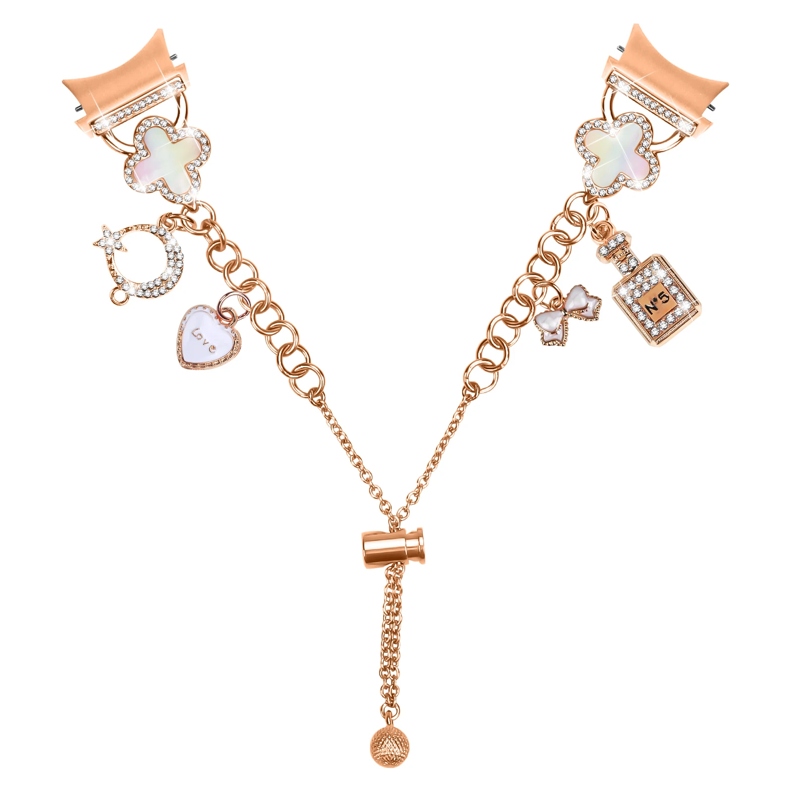 Cinturino con diamanti ad innesto rapido senza spazi vuoti per Samsung Galaxy Watch7 40 44MM FE/6/Classic 43mm 47mm cinturino per orologio 5Pro 45mm braccialetto in metallo