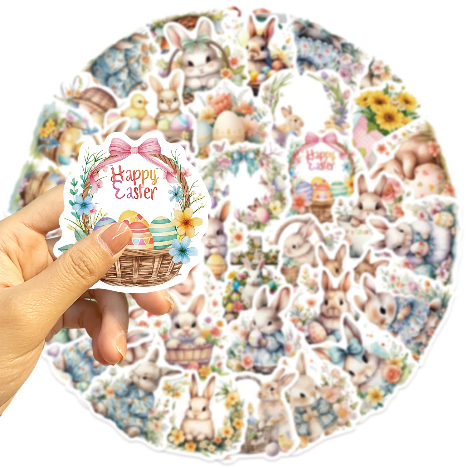 

50PCS Easter Graffiti Sticker Cartoon Funny Rabbit Decal Creative Decoration Phone Case Scooter Helmet Waterproof Sticker