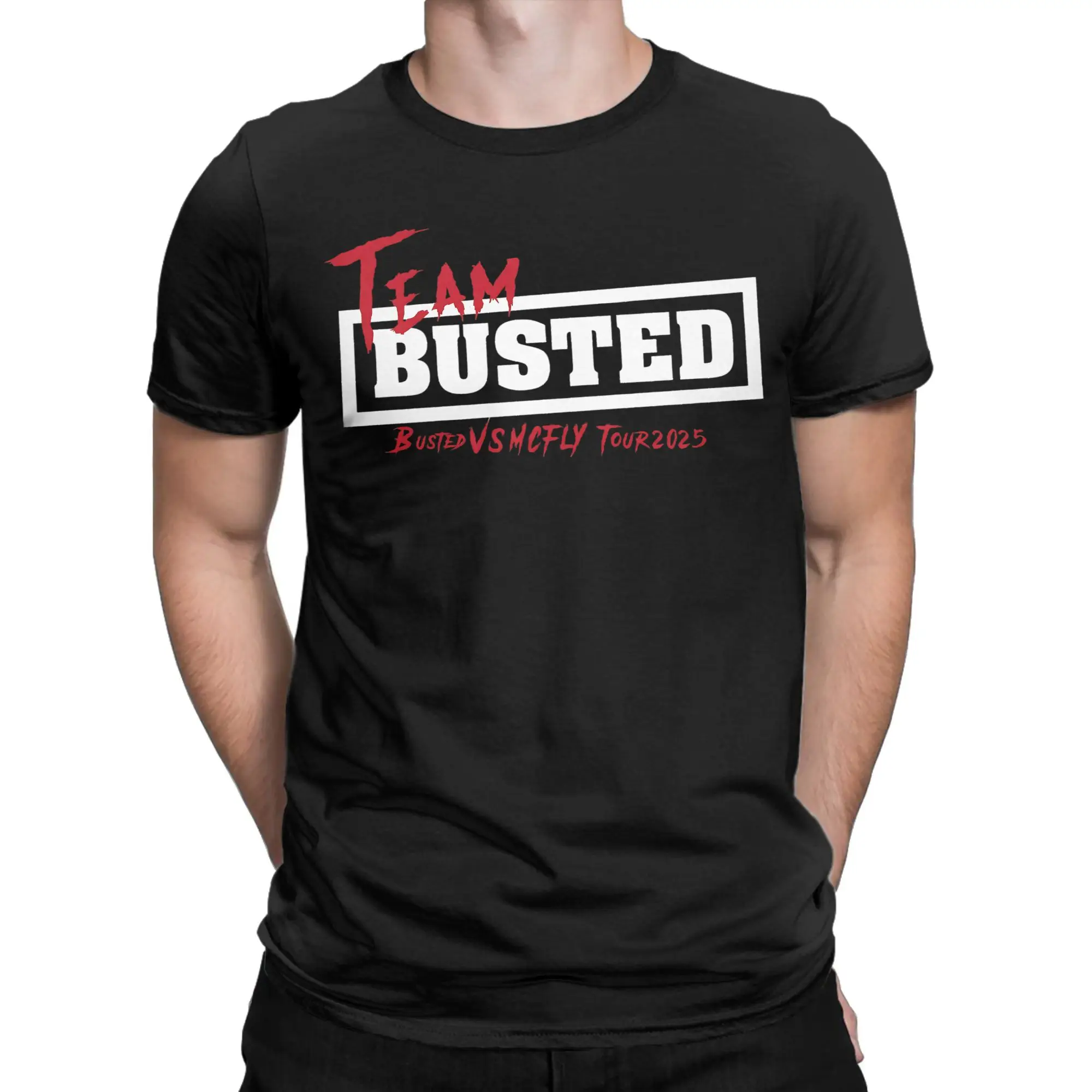 Men Busted Retro Music McFly Concert Tour 2025 T Shirts Pop Rock Cotton Tops Casual Short Sleeve Crewneck Tees Original T-Shirts