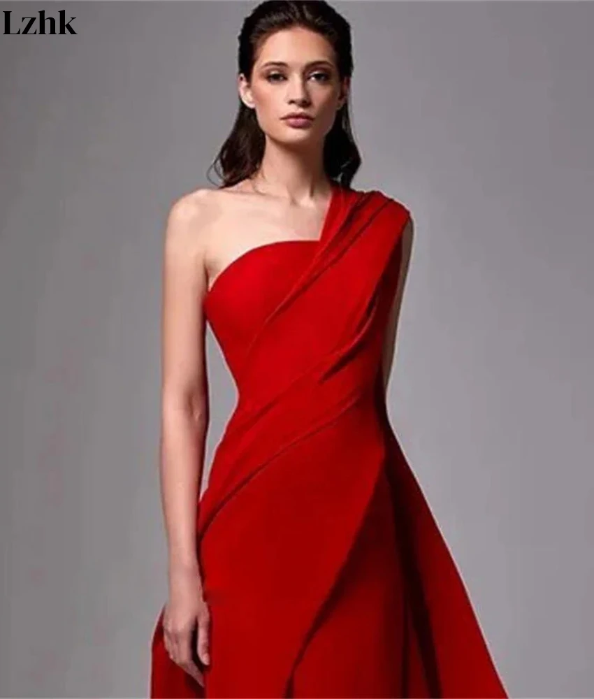 Personalizado de alta qualidade camisa a linha um ombro vestido de noite moda sem mangas até o chão vestidos de celebridades tamanho personalizado