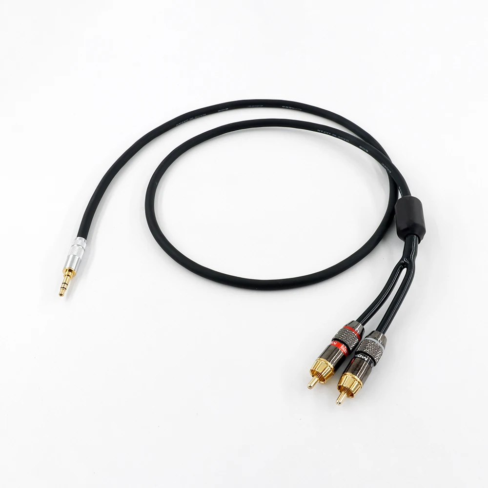 HiFi cable audio  Canare L-4E6S RCA cable Audio signal wire plug 3.5mm straight aux plug convert two RCA plug