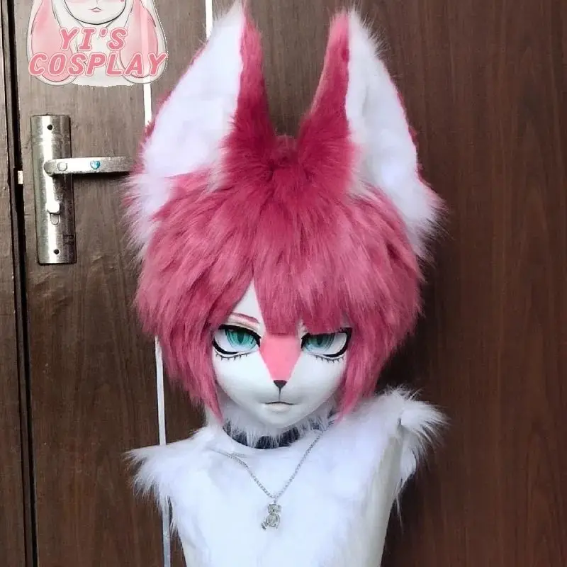 

Yis cosplay Custom Furry head Kigurumi Head Cosplay Kemono Fursuit Handmade Headsets Beast Customized Fursuit Kemono Head