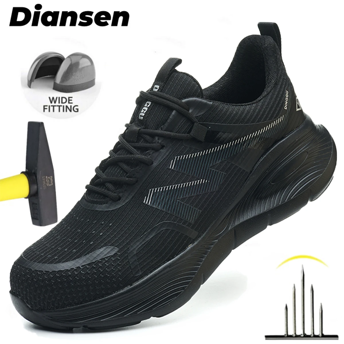 Lightweight Safety Men Work Shoes Protective Safety Botas Men Anti Smash Anti-Stab Male Safety Work Non Slip Sneakers