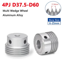Diametro 37.5-60mm 4PJ puleggia puleggia ruota a cuneo multiplo 4 slot albero motore 4 scanalatura di picco puleggia dentata sincrona foro 6-25mm
