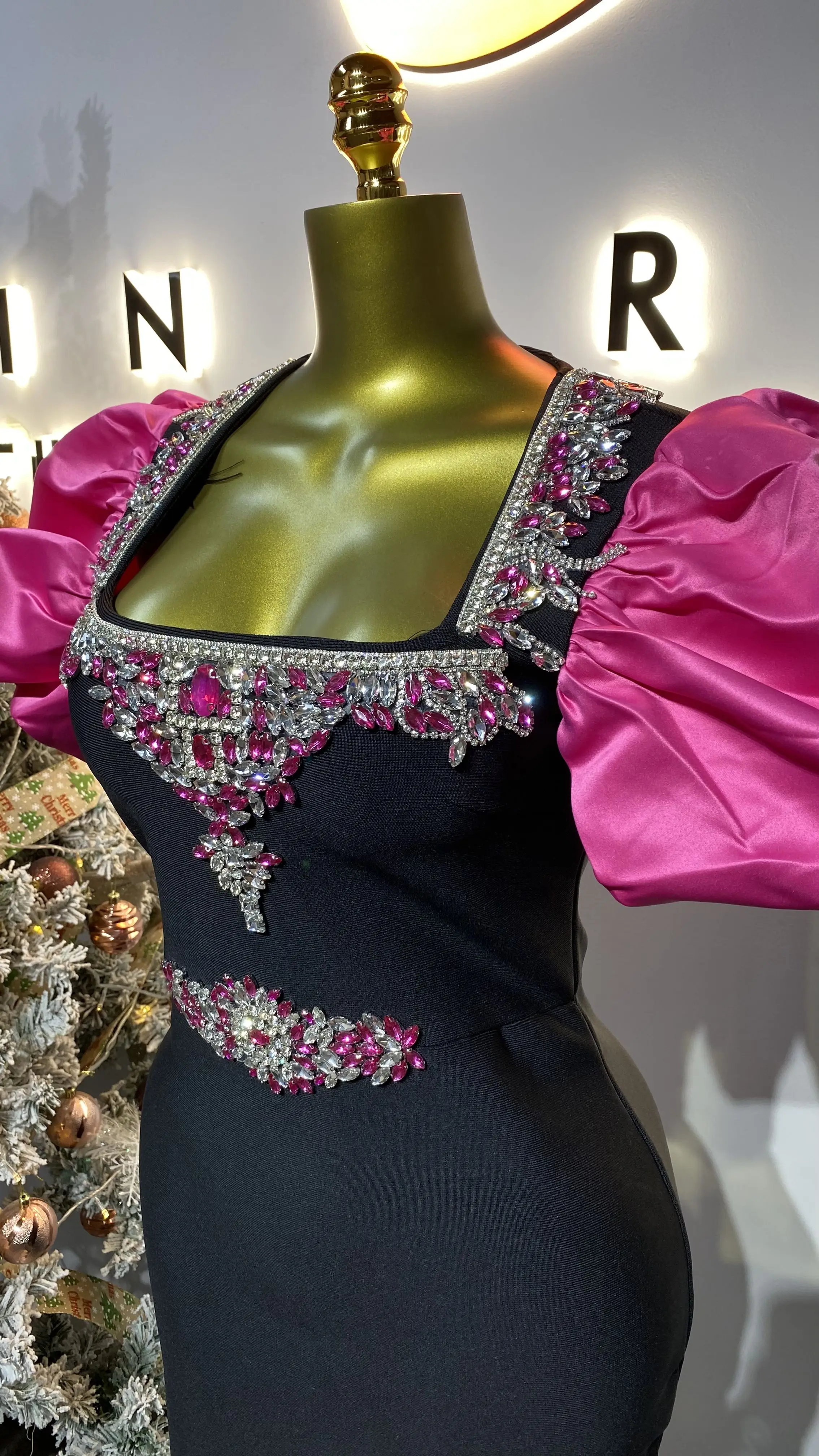 فستان أنيق جديد لعام 2025 للنساء بأكمام منتفخة وضمادات - فستان سهرة للمشاهير الصيفي - GZXX162 #4