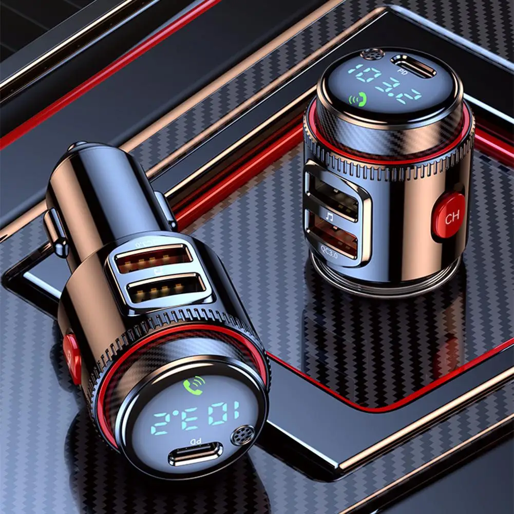 

FM-передатчик Bluetooth 5.4 для автомобиля, 38 Вт PD & QC3.0 USB-адаптер для зарядки, микрофон и музыкальный плеер с функцией громкой связи Calli N7L5