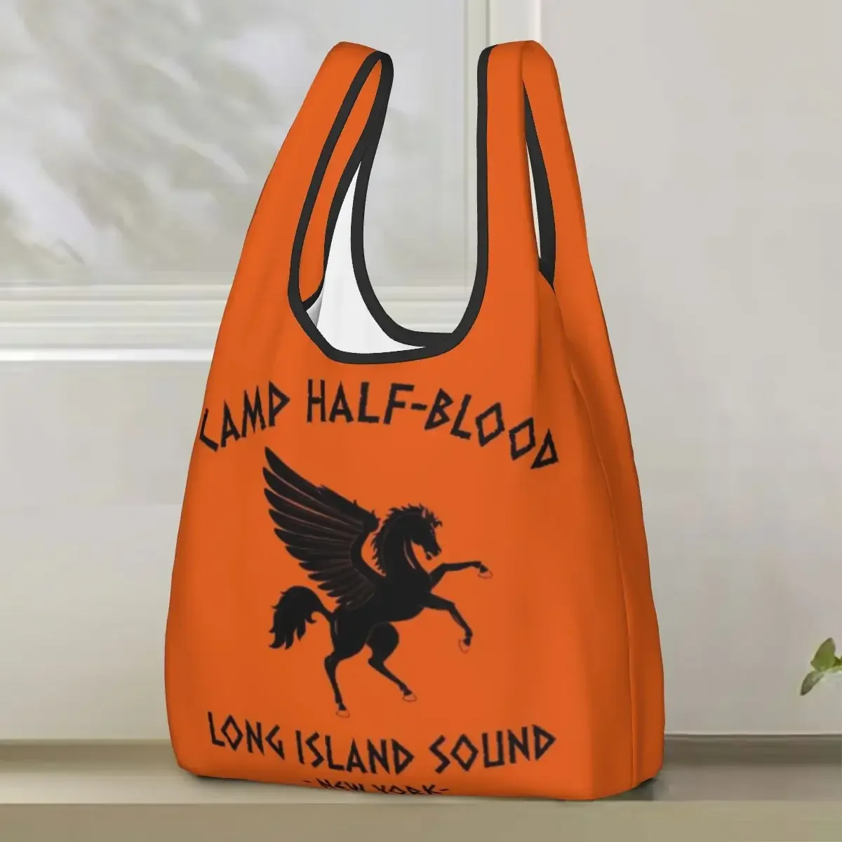 Camp Half-Blood Shopping Bag Portable Tote Bags Foldable Shoulder Shopper Bag Grocery Handbag