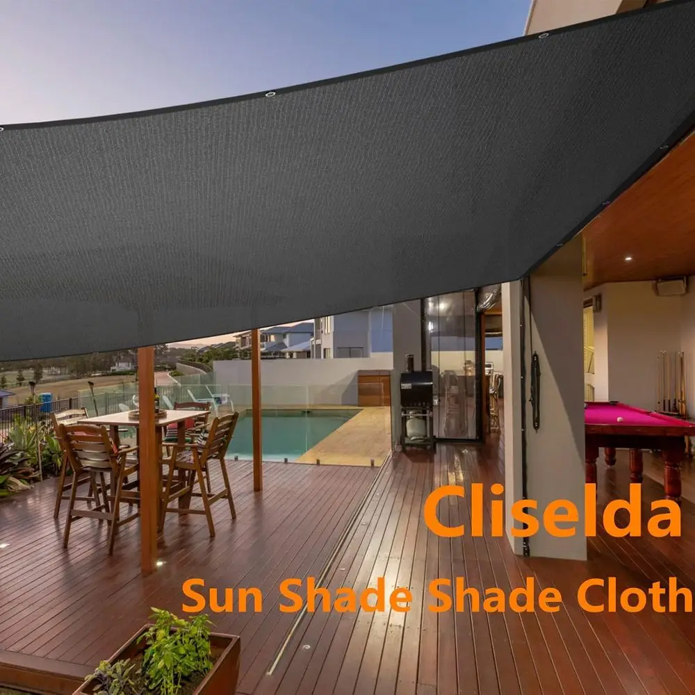 UV-Resistant 6x50ft Black Patio Shade Cloth with Grommets for Outdoor Plants, Garden, and Greenhouse Protection