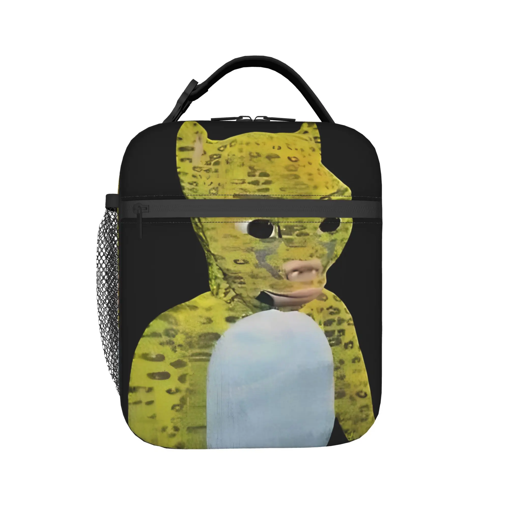 Niu Lai  Leopard Cut-out  Insulated Lunch Bag Leakproof  Reusable Thermal Bag Tote Lunch Box College  Picnic Bento Pouch