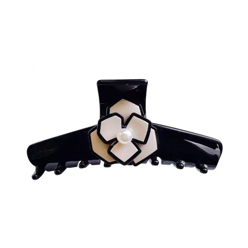 1 قطعة كاميليا التقاط كليب الفرنسية ثلاثي الأبعاد زهرة القرش كليب قرص كبير الشعر كامل التعادل الشعر التقاط كليب #4