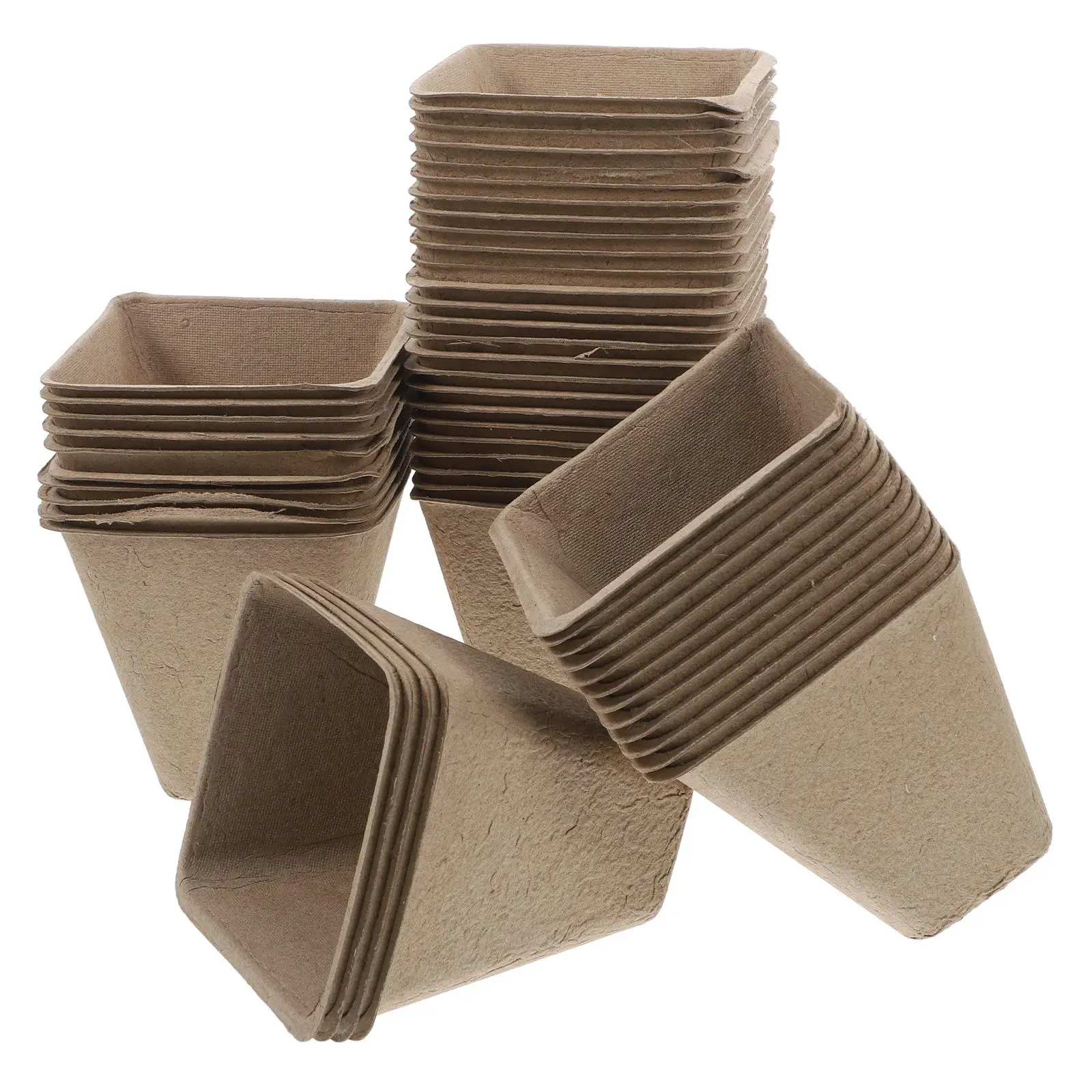 

50pcs Nursery Pots Set Paper Planter Small Succulents Mini Peat Flower Pot with Drainage Holes for Kids DIY School Decor Family