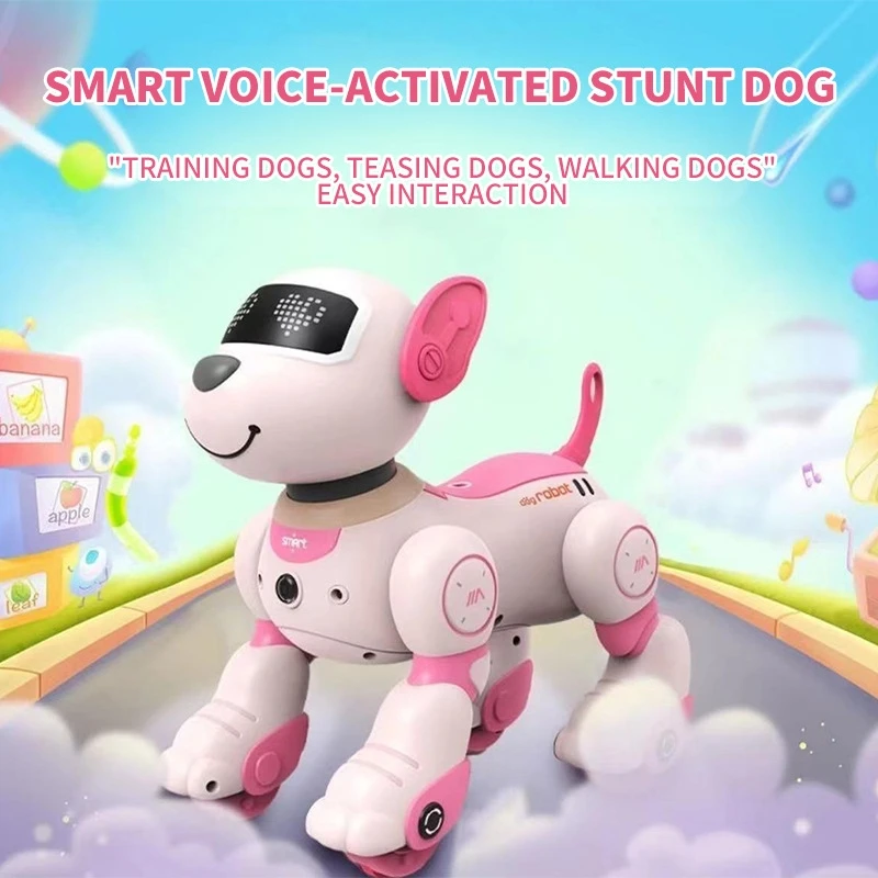Cão robô de controle remoto inteligente, interativo, sensor de toque, cães rc, filhote de cachorro, controle de voz inteligente, dança, robô, brinquedo para crianças