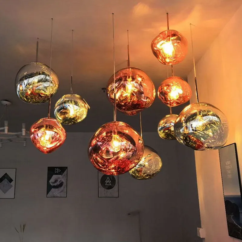 

3-Head Electroplated Glass Pendant Light Ball Nordic Modern for Bar Counter Restaurant Cafe Minimalist Suspension Lamp