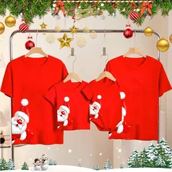 Santa Claus Christmas Family Shirts Dad Mom Kids Shirt Baby Romper Matching Tshirts Christmas Family Red Tops Xmas Clothes
