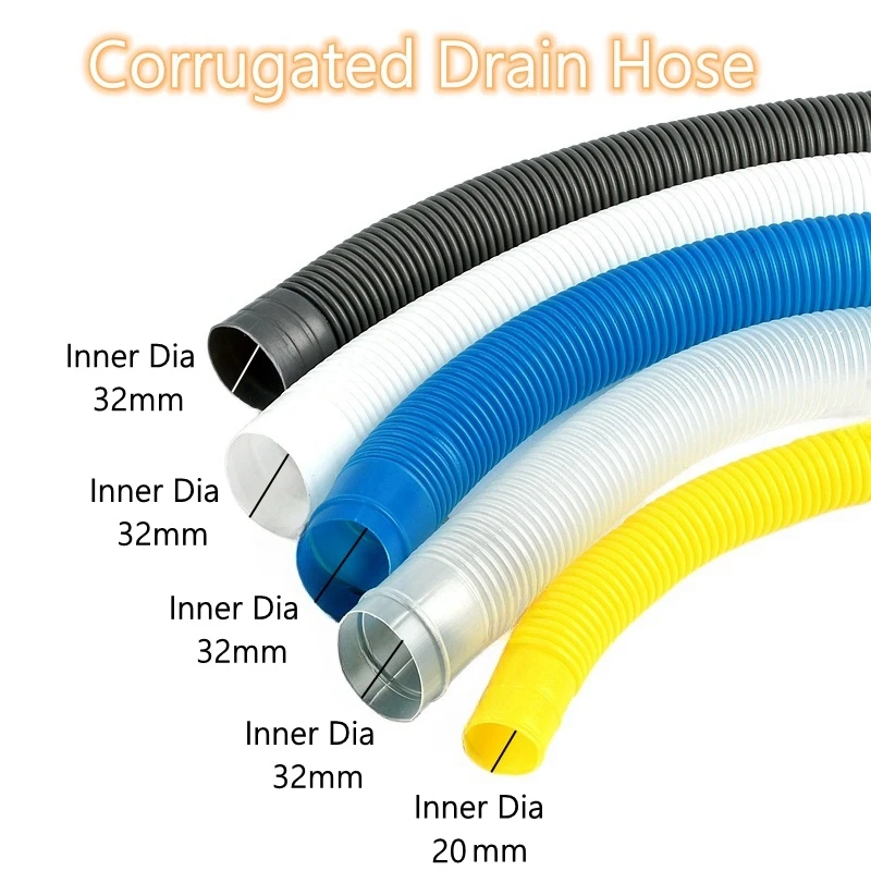 

1PC I.D 16/20/32mm Length 1-10m Corrugated Drain Hose Drainage Pipe Outlet Pipe Double Cylinder Washing Machine Water Inlet Hose