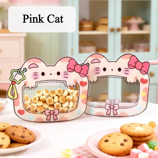 100PCS Cute Animals Plastic Window Packaging Bag DIY Cookies Biscuit Snack Candy Sugar Wedding Birthday Gift Packaging Pouches
