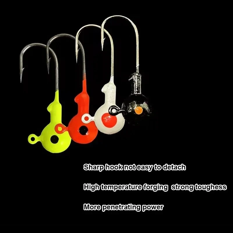 Lure Bait Set Fat Screw T Tail Wave T Tail Colored Lead Head Hook 34 Pieces Soft Bait Set image 4