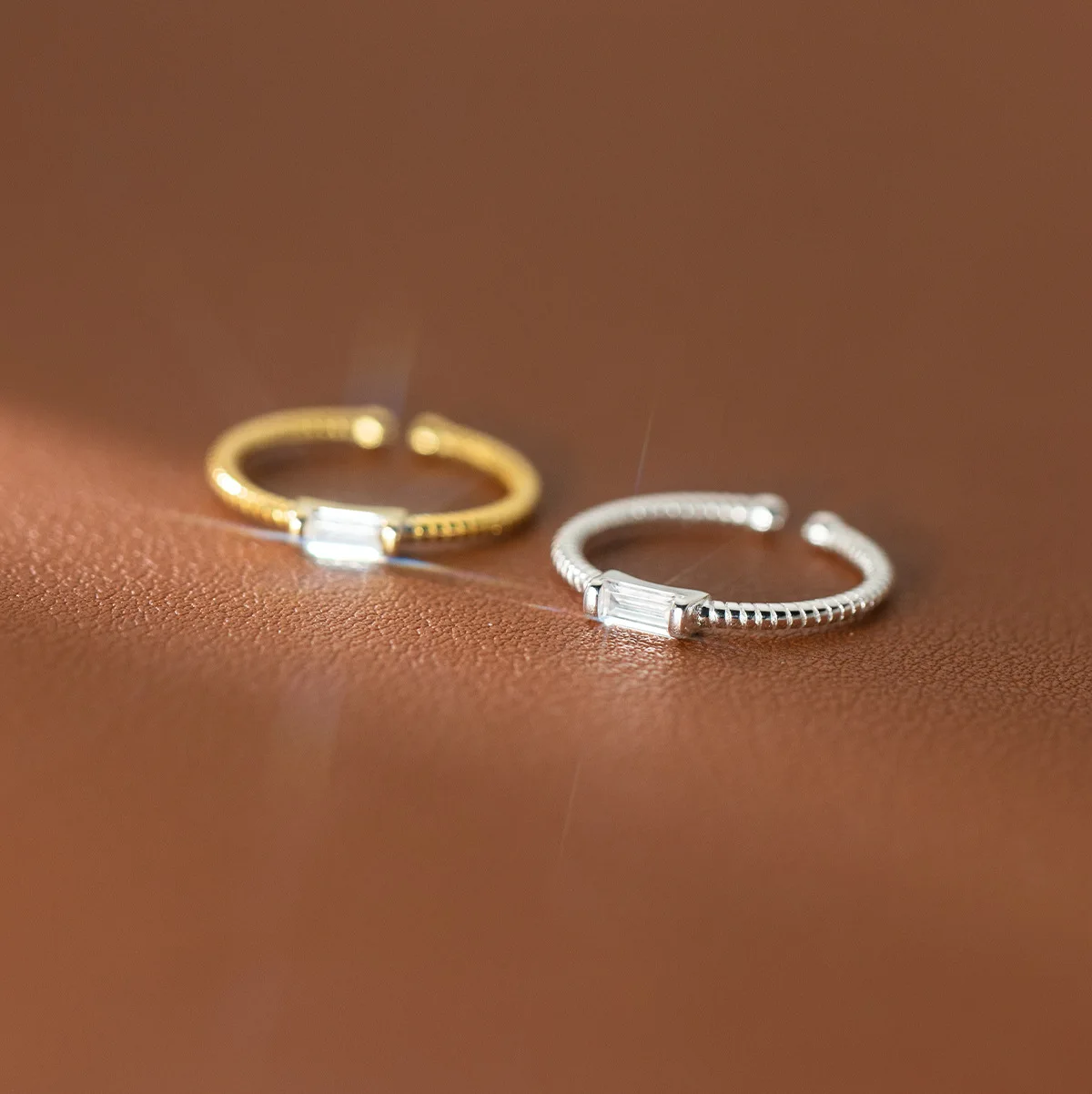 925 Sterling Silve Geometry Zircon Ring for Women Girl Gift Engagement Weave Sweet Romantic Jewelry Dropshipping